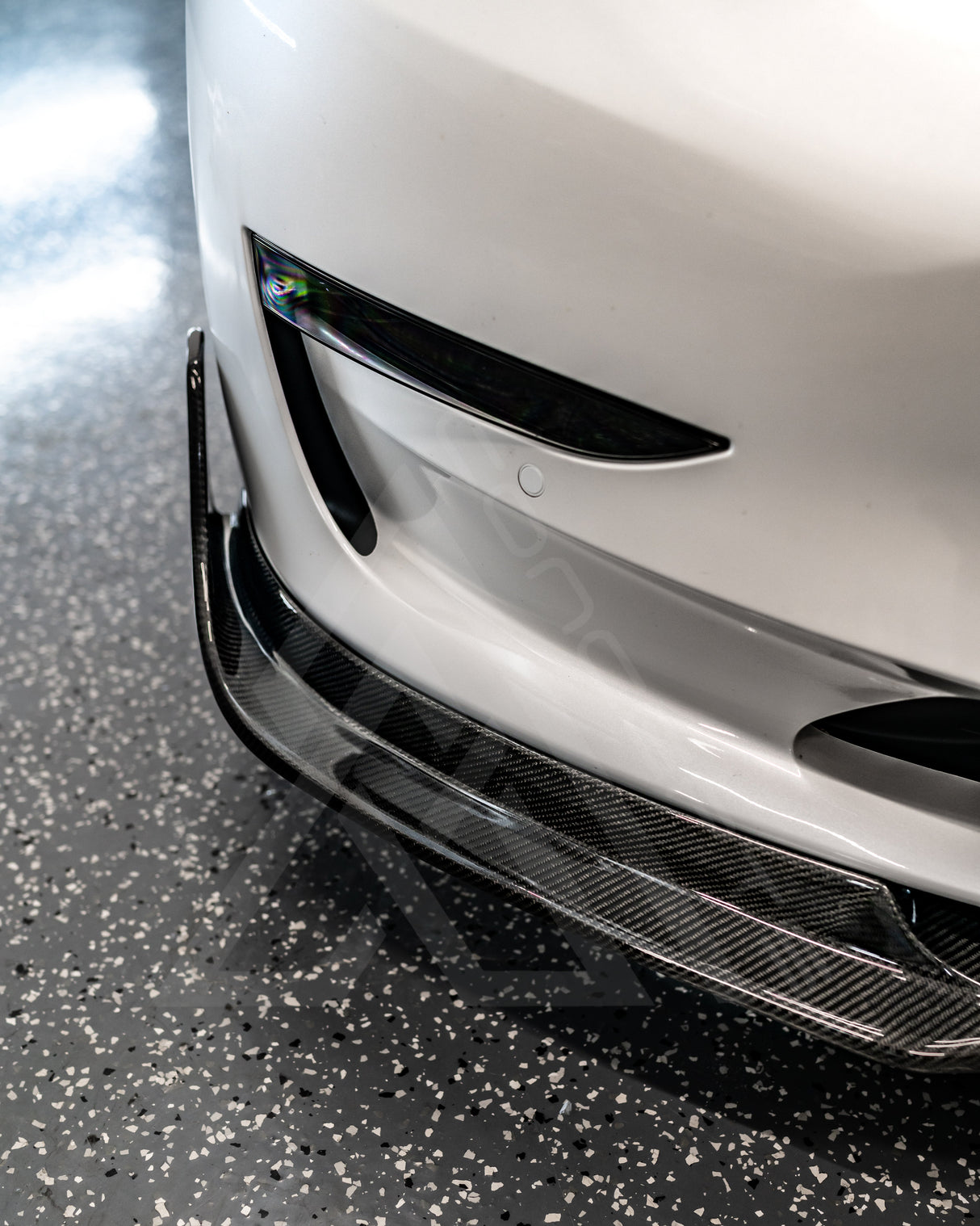 Tesla Model 3 Carbon Fiber V Style Front Lip